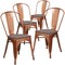 Flash Furniture Copper Metal Stackable Chair with Wood Seat, PK4 4-ET-3534-POC-WD-GG - alternate 2